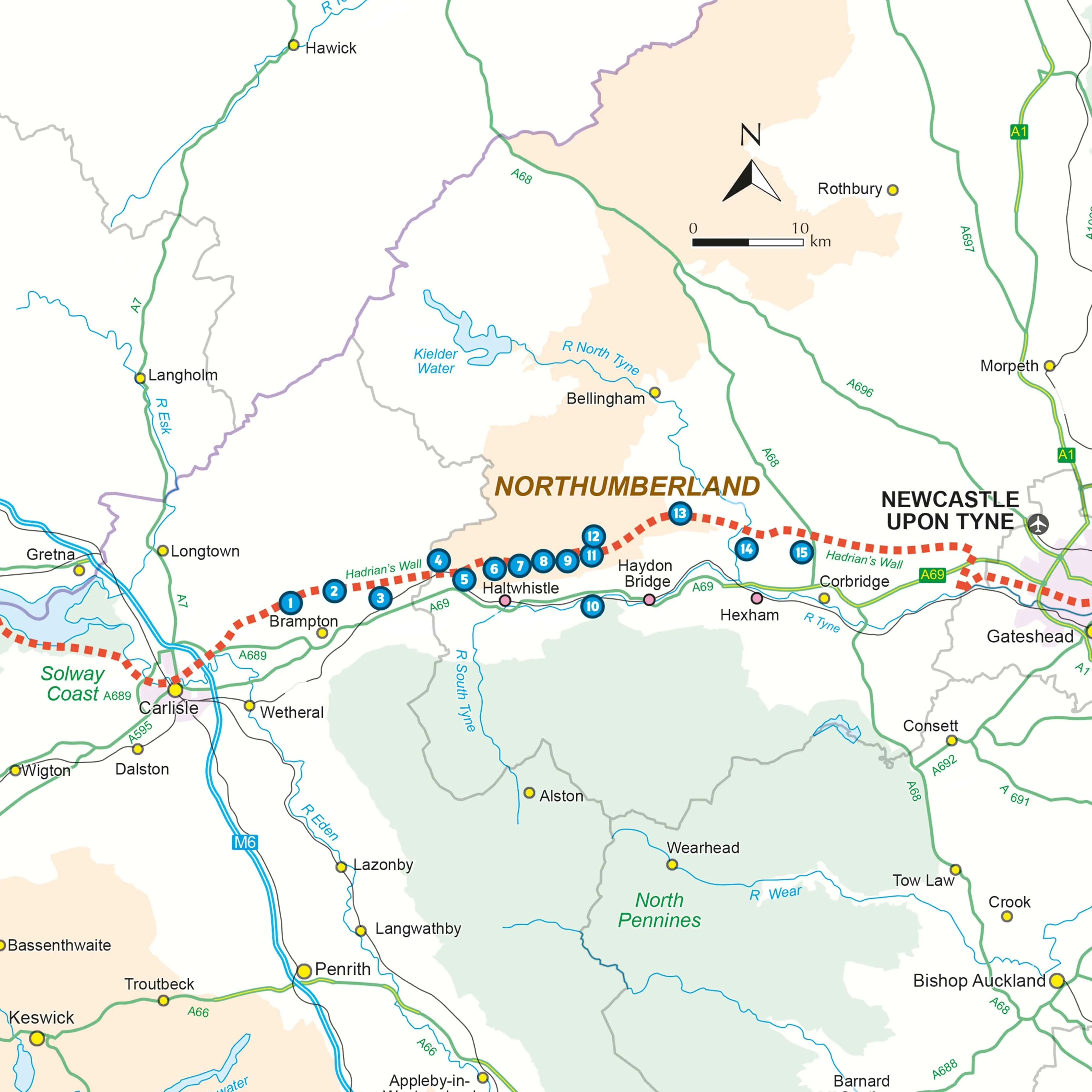 15 Short Walks around Hadrians Wall