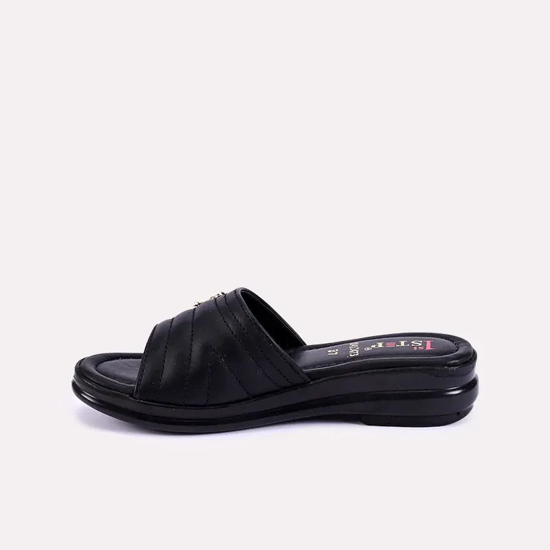 Beatrix Black Casual Heel Slippers 0412473