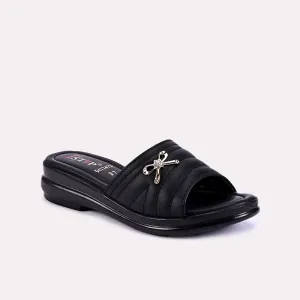 Beatrix Black Casual Heel Slippers 0412473