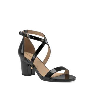 The Sandal - Coal Patent   Block Heel Kit 3 Coal