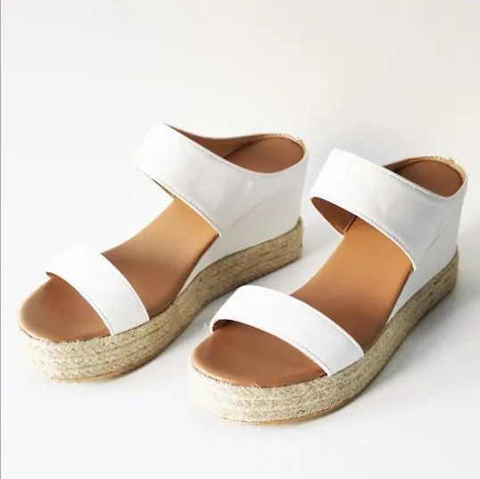 Women's espadrille wedge slip on backless sandals