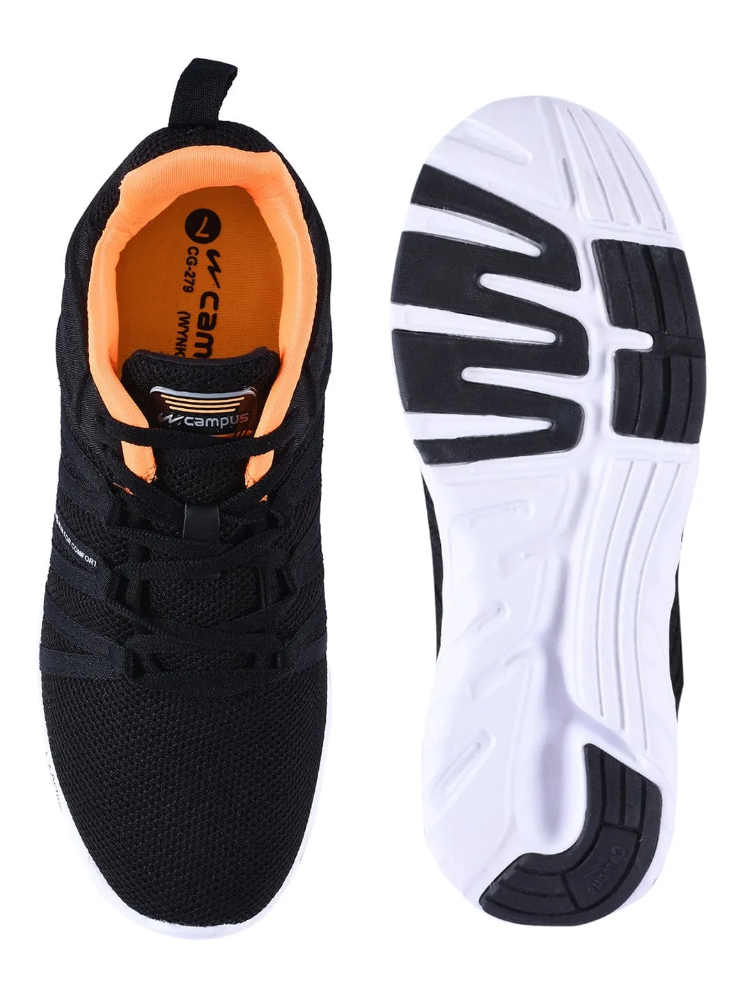 WYNK Black Men's Running Shoes